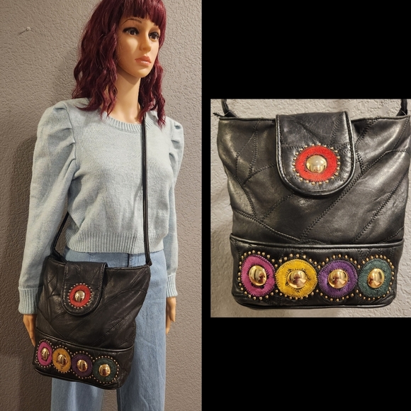 Vintage Handbags - VTG Retro Leather Bag